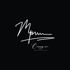 MP initials signature logo. Handwriting logo vector templates. Hand drawn Calligraphy lettering Vector illustration.