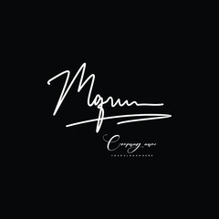 Fototapeta premium MQ initials signature logo. Handwriting logo vector templates. Hand drawn Calligraphy lettering Vector illustration.