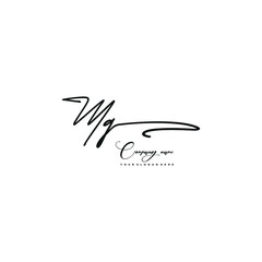 MQ initials signature logo. Handwriting logo vector templates. Hand drawn Calligraphy lettering Vector illustration.