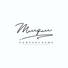 MQ initials signature logo. Handwriting logo vector templates. Hand drawn Calligraphy lettering Vector illustration.