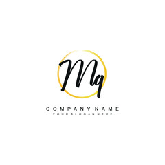 MQ initials signature logo. Handwriting logo vector templates. Hand drawn Calligraphy lettering Vector illustration.