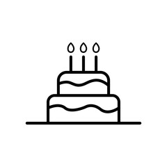 birthday party line symbol, cake line icon. design vector illustration