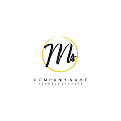 MS initials signature logo. Handwriting logo vector templates. Hand drawn Calligraphy lettering Vector illustration.
