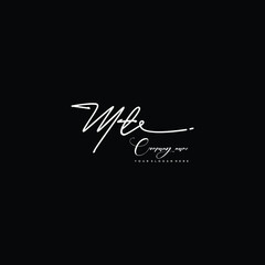 MT initials signature logo. Handwriting logo vector templates. Hand drawn Calligraphy lettering Vector illustration.