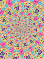 beautiful mosaic style pattern illustration abstract background in spiral center radial