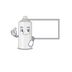 Hair spray Caricature character design style with a white board