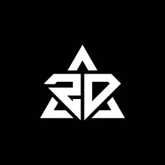 ZD monogram logo with diamond shape and triangle outline