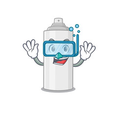 Hair spray mascot design swims with diving glasses