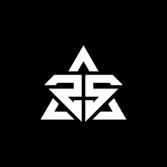 ZS monogram logo with diamond shape and triangle outline