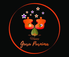 vector illustration for Indian festival guru purnima means guru purnima
