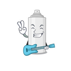 Hair spray musician cartoon design playing a guitar