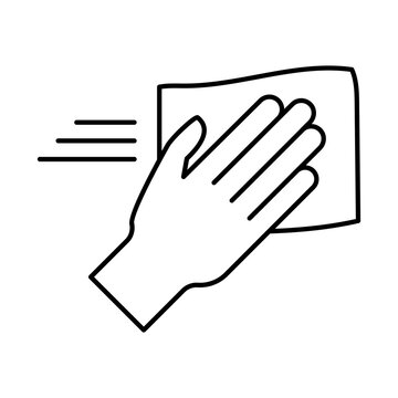 hand with rag line style icon vector design