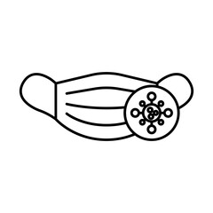 Medical mask line style icon vector design