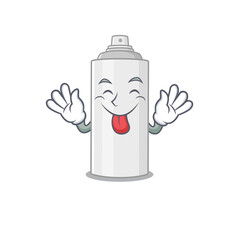 amusing hair spray cartoon picture style with tongue out face