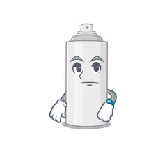 Mascot design style of hair spray with waiting gesture