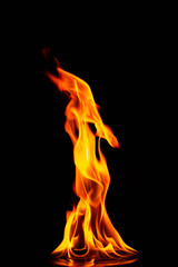 Fototapeta premium fire in the flames on black background