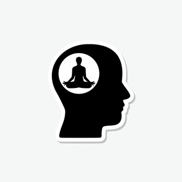 Peace Of Mind Sticker Icon Isolated On Gray Background