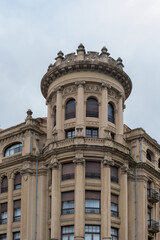 view of a building facade in the center of Bilbao, Spain