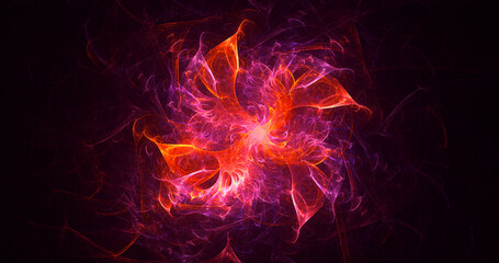 3D rendering abstract colorful fractal light background