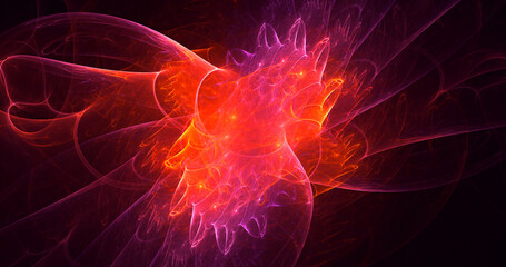 Obraz premium 3D rendering abstract colorful fractal light background