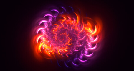 3D rendering abstract colorful fractal light background