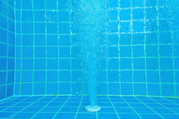 pool view from top above with bubble jet spray machine inside