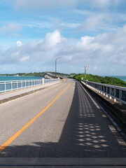 Fototapeta premium Okinawa,Japan-June 20, 2020: Ikema bridge, connecting Miyakojima island and Ikema island, in Okinawa, Japan 