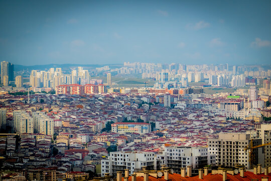 aerial view, architecture, building, city, cityscape, clock, cloud, daytime, downtown, dusk, esenyurt, harbor, high rise, Human Settlement, istanbul, landmark, landscape, large, many, metropolis, metr