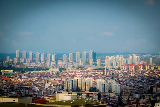 aerial view, architecture, building, city, cityscape, clock, cloud, daytime, downtown, dusk, esenyurt, harbor, high rise, Human Settlement, istanbul, landmark, landscape, large, many, metropolis, metr