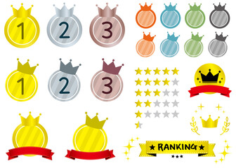 ポップでかわいいボーダーのランキングアイコン