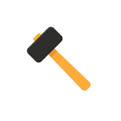 Hammer flat, construction hammer icon, vector illustration isolated on white background