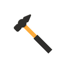 Hammer flat, construction hammer icon, vector illustration isolated on white background