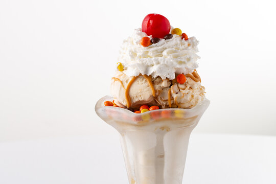 Peanut Butter And Caramel Ice Cream Sundae