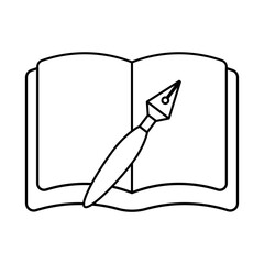 education book and pen line style icon vector design