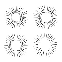 Sun burst vintage shapes collection set