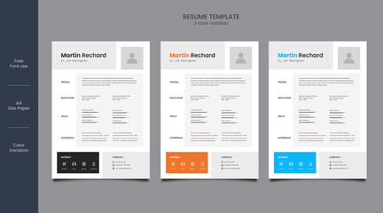 resume or cv design template