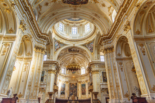 Interior of Bergamo Cathedral or Duomo di Bergamo, Cattedrale di Sant'Alessandro in Upper Town Citta Alta of Bergamo. Italy