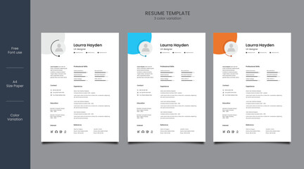 minimal resume or cv design template