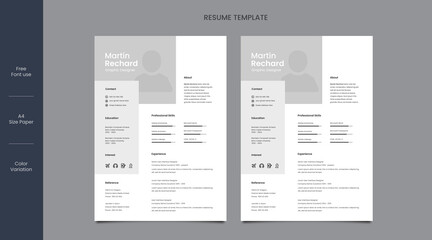 Creative resume or cv design template