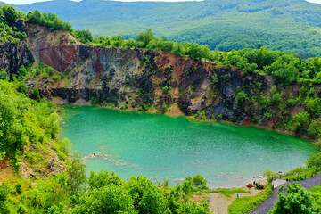 Aerial view of Lake Benatina in Slovakia