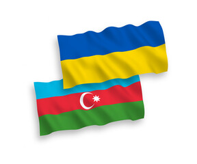 Flags of Azerbaijan and Ukraine on a white background