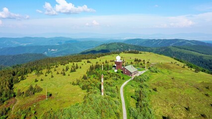 Aerial view of the recreational area Kojsovska Hola in Slovakia