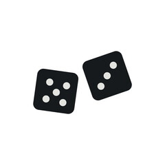 Dices Icon Isolated On White Background. Casino Dices Symbol Modern Simple Vector Icon For Web Site Or Mobile App