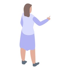 Woman office manager icon. Isometric of woman office manager vector icon for web design isolated on white background