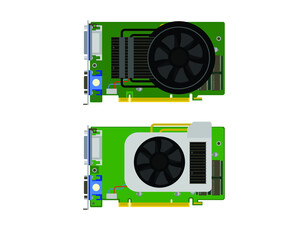 GPU Graphic card icons vector