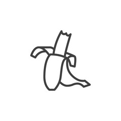 Bitten banana line icon. linear style sign for mobile concept and web design. Banana fruit outline vector icon. Symbol, logo illustration. Vector graphics