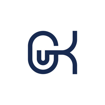 abstract letter guk geometric line design symbol logo vector