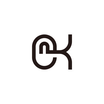 abstract letter nek geometric line design symbol logo vector