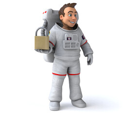 Fun astronaut - 3D Illustration