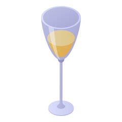 Champagne glass icon. Isometric of champagne glass vector icon for web design isolated on white background